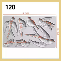 0120 Молд силиконовый. Птицы (ласточки)