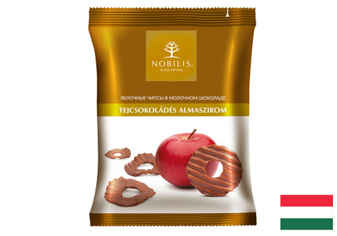 Яблочные чипсы в молочном шоколаде, 50г