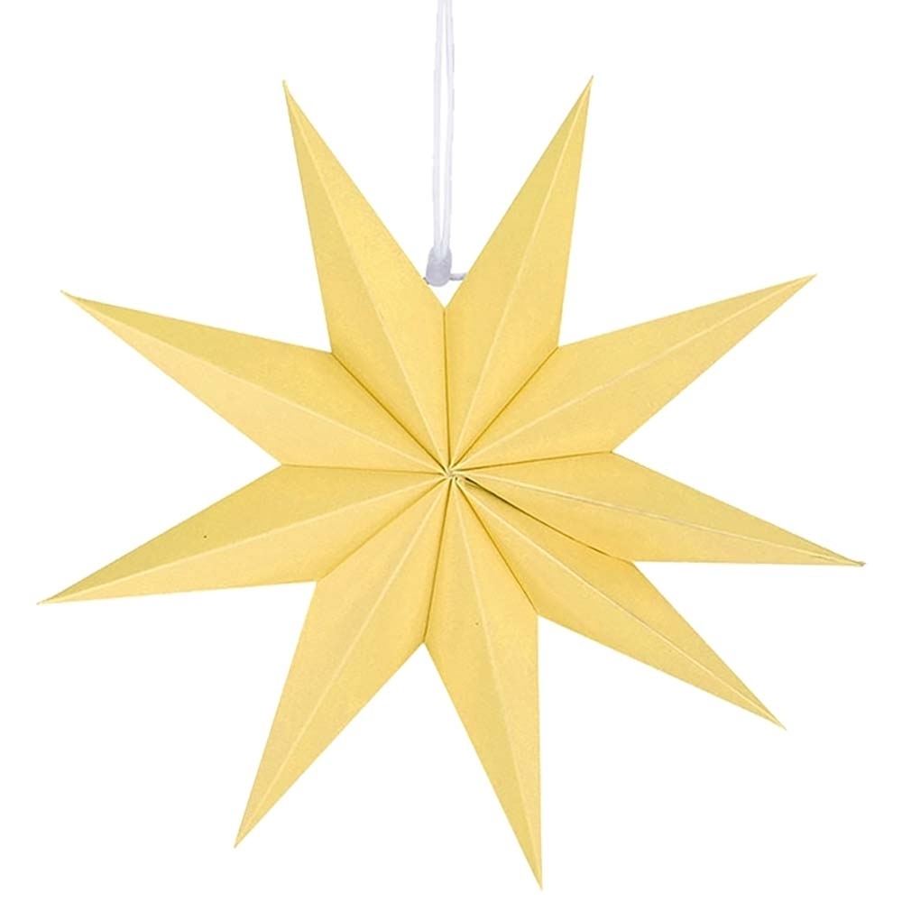 Бумажная звезда, 45 см, 9-конечная, Желтый