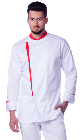 Китель м81 сатори белыймолочный/красный