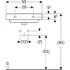 Раковина Geberit Smyle Square: B=55см, T=44см, Отверстие под смеситель=По центру, Перелив=На виду, Белый