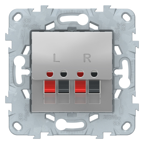 Розетка акустическая одинарная. Цвет Алюминий. Schneider Electric Unica New. NU548630