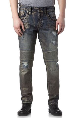 Rock Revival | Джинсы мужские AYAAN K406 Biker TM1602K406 перед