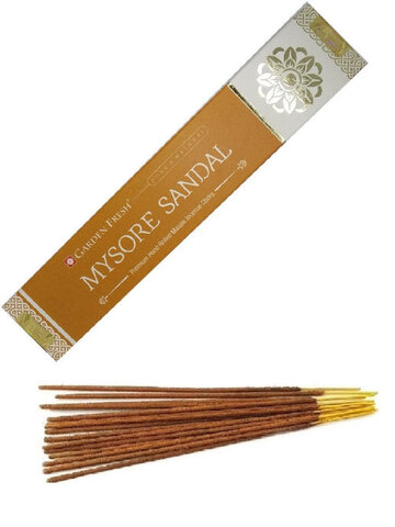 MYSORE SANDAL Premium Hand Rolled Masala Incense Sticks, Garden Fresh (МАЙСУР САНДАЛ премиальные масала благовония ручного изготовления, Гарден Фреш), уп. 15 г.