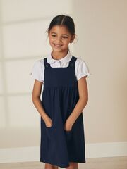 Сарафан школьный с ккарманами для девочки Next 839-825, Темно-синий