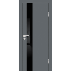 Купить Межкомнатная дверь экошпон Profilo Porte P-10 графит кромка ABS остеклённая
