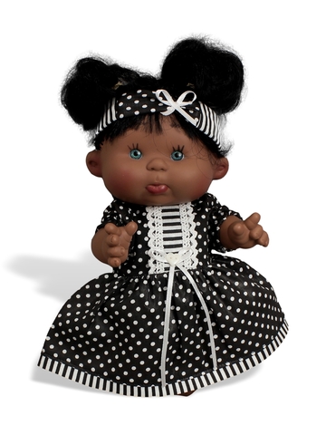 Платье хлопок с кружевом - Черный. Одежда для кукол, пупсов и мягких игрушек.