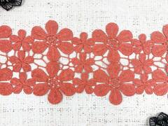 Кружево матовое плетеное, ш. 10,5-11 см, коралл