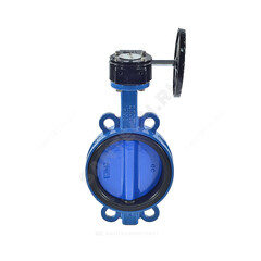 Затвор дисковый поворотный чугун Ду 200 Ру16 межфл с редуктором диск чугун манжета EPDM EURO Benarmo