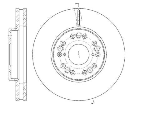 Диск тормозной вентилируемый G-brake  GR-20412