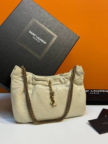 Кожаная сумка-хобо Saint Laurent Pacpac белый