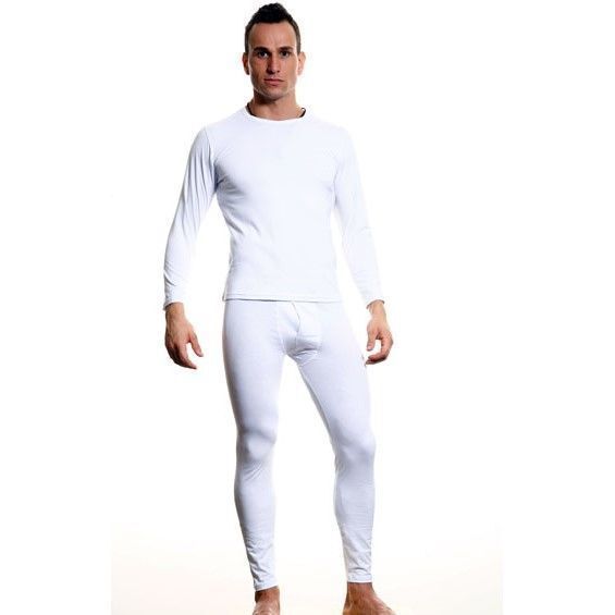 Мужское термобелье неутепленное белое с тонкой резинкой Calvin Klein Thermal 365 Underwear White