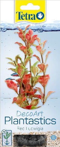 Tetra Людвигия красная (Red Ludvigia) S 15 см растение аквариумное искус. зелено-красное (листики)