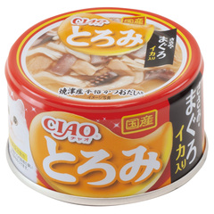 INABA Ciao Toromi консервы для кошек куриное филе, тунец магуро и кальмар в бульоне 80гр