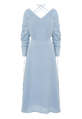 Платье с драпировкой из шифона миди