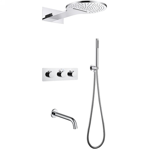 Abber Wasser Kreis AF8150 Душевая система скрытого монтажа с изливом, термостат, цвет: хром