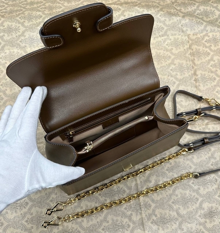 Женская мини-сумка Gucci Horsebit 1955 коричневый