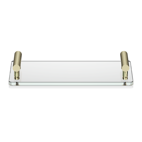 Decor Walther 0856182 Decor Walther Club Tab Поднос с ручками, стеклянный, цвет: золото матовое / прозрачное стекло
