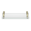 Decor Walther 0856182 Decor Walther Club Tab Поднос с ручками, стеклянный, цвет: золото матовое / прозрачное стекло