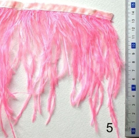 Тесьма  из перьев страуса h 10-15 см., розовый