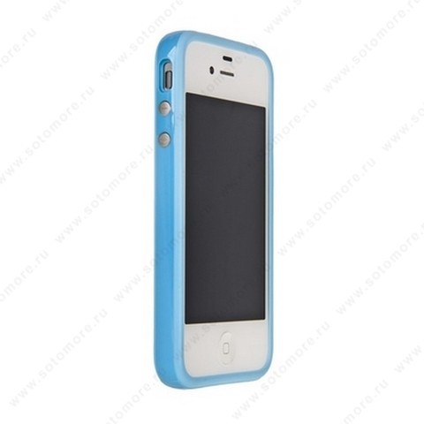 Бампер Apple для Apple iPhone 4s/ 4 Bumper, цветное яблоко на упаковке, голубой