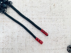 Шнур, ш. 6 мм, L 128 см, чёрный с красным