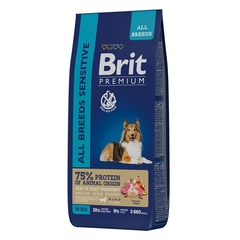 Brit Premium Dog Sensitive с ягненком и индейкой для взрослых собак всех пород 15 кг