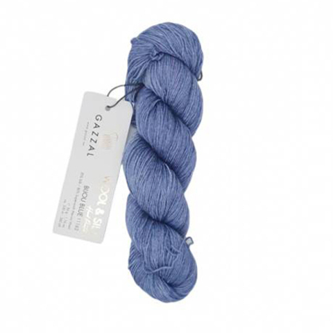 Пряжа Gazzal Wool & Silk 11162 джинсовый синий (уп. 5 мотков)