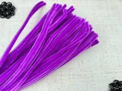 Проволока шенил/синель для рукоделия 30 см, тёмная сирень
