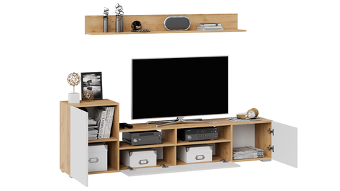 Гостиная Сильвия тип 2 дуб крафт золотой / белый матовый