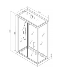 Душевая кабина Comfroty СF5777B 1200*800*2100 серое стекло, задняя черная стеклянная панель