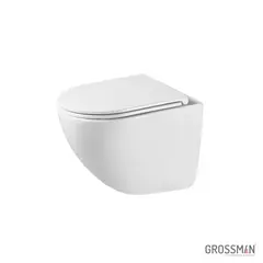 Унитаз подвесной Grossman GR-4455SQC Tornado безободковый с тонким сиденьем 495x360x390
