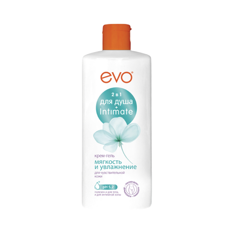 Крем - Гель 2в1 для душа и интимной гигиены Мягкость и Увлажнение EVO 400мл