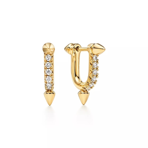 Серьги из жёлтого золота 18k с бриллиантами ,Tiffany 💎 Titan Pharrell Williams