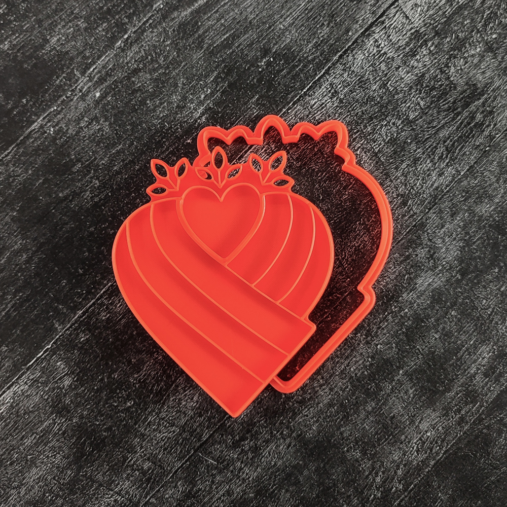 Штамп Сердце триколор №1