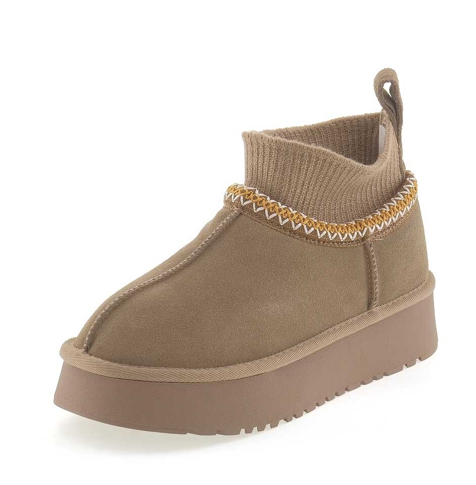 Угги женские SPUR HW077_01CH-BG бежевые