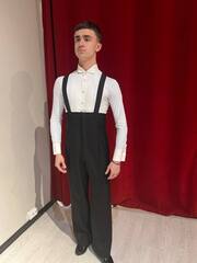 Фрачная рубашка NY белая с воротником на кнопках