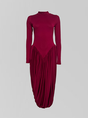 Платье Sun collection однотонное удлиненное с юбкой-баллон