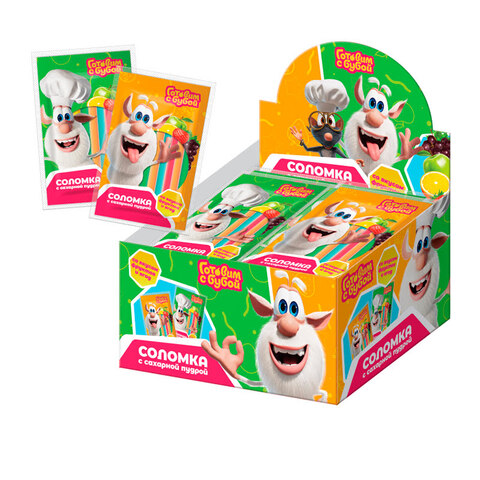 ГОТОВИМ С БУБОЙ Фруктовая соломка с сахарной пудрой 1кор*20бл*40шт, 7гр