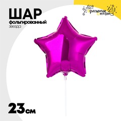 
          Шар фольгированный Звезда 23 см (Фиолетовый)