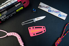 Туристический нож Sturm Mini AUS-8 StoneWash Pink Kydex