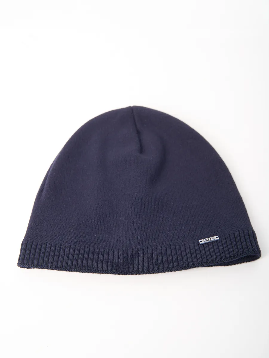 Шапка зимняя на флисе вязаная осень