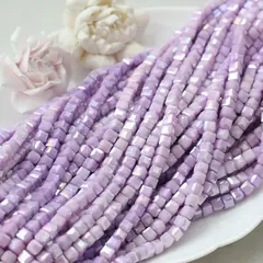Хрусталь (стекло) граненный, кубик, лавандово-сиреневый, 6 мм, 1 нить, К235