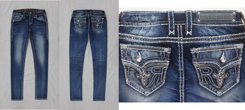 Rock Revival | Джинсы женские SUNDEE MS211 MID-RISE SKINNY 32&quot; EP9407MS211R перед сзади и детали