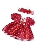 Платье хлопок с кружевом - Красный. Одежда для кукол, пупсов и мягких игрушек.
