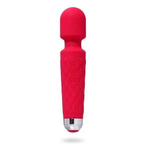 Красный жезловый вибромассажер с рифленой ручкой - 20,4 см. - Сима-Ленд Оки-Чпоки 7618975