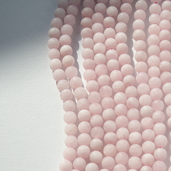 Розовый кварц сатиновый натуральный, 8,4мм, шар