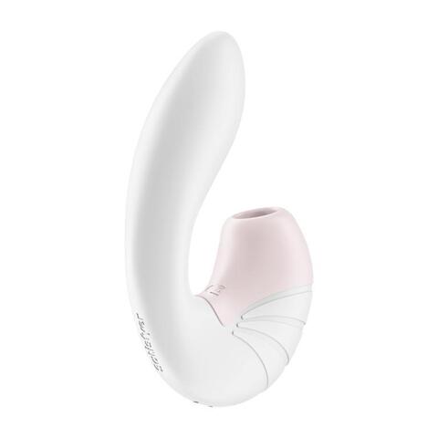 Белый вибратор с вакуумным стимулятором Supernova - 16,9 см. - Satisfyer 4009735