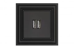 Розетка 2 usb черный матовый LIREGUS RETRO