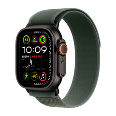 Умные часы Apple Watch Ultra 2 (2024) GPS + Cellular, 49mm, Black Titanium Case with Green Trail Loop M/L, (Зеленый)